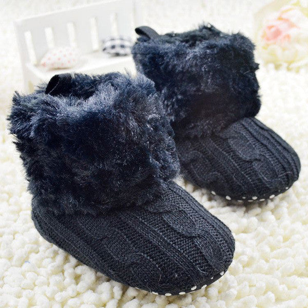 Baby Shoes Infants Crochet Knit Fleece Boots Toddler Girl Boy Wool Snow Crib Shoes Winter Booties - CelebritystyleFashion.com.au online clothing shop australia