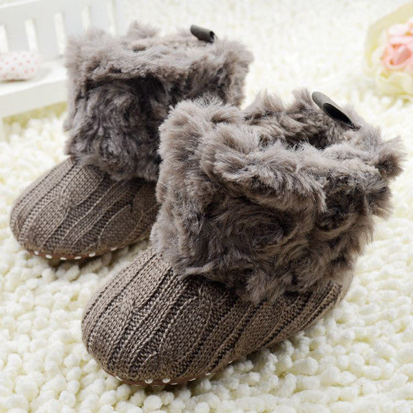 Baby Shoes Infants Crochet Knit Fleece Boots Toddler Girl Boy Wool Snow Crib Shoes Winter Booties - CelebritystyleFashion.com.au online clothing shop australia