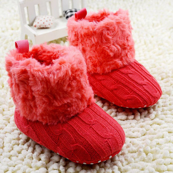 Baby Shoes Infants Crochet Knit Fleece Boots Toddler Girl Boy Wool Snow Crib Shoes Winter Booties - CelebritystyleFashion.com.au online clothing shop australia