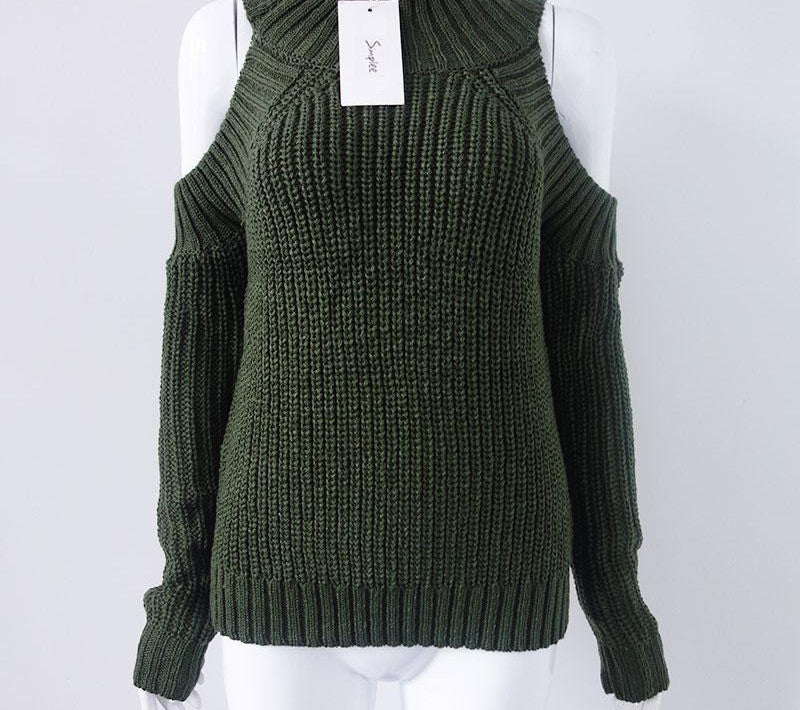 turtleneck off shoulder knitted sweater women autumn Fashion tricot pullover jumpers Pull femme oversized capes - CelebritystyleFashion.com.au online clothing shop australia