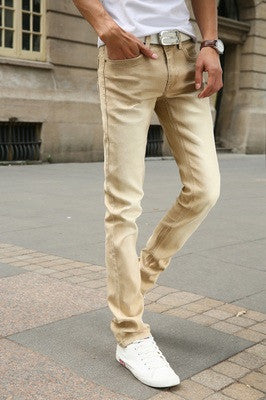 Men's Casual Stretch Skinny Jeans Trousers Tight Pants Solid Colors-Dollar Bargains Online Shopping Australia