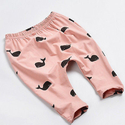 Baby Kids Boys Girls Pants Children Cartoon Whale 100% Cotton Pants Trousers Leggings - CelebritystyleFashion.com.au online clothing shop australia