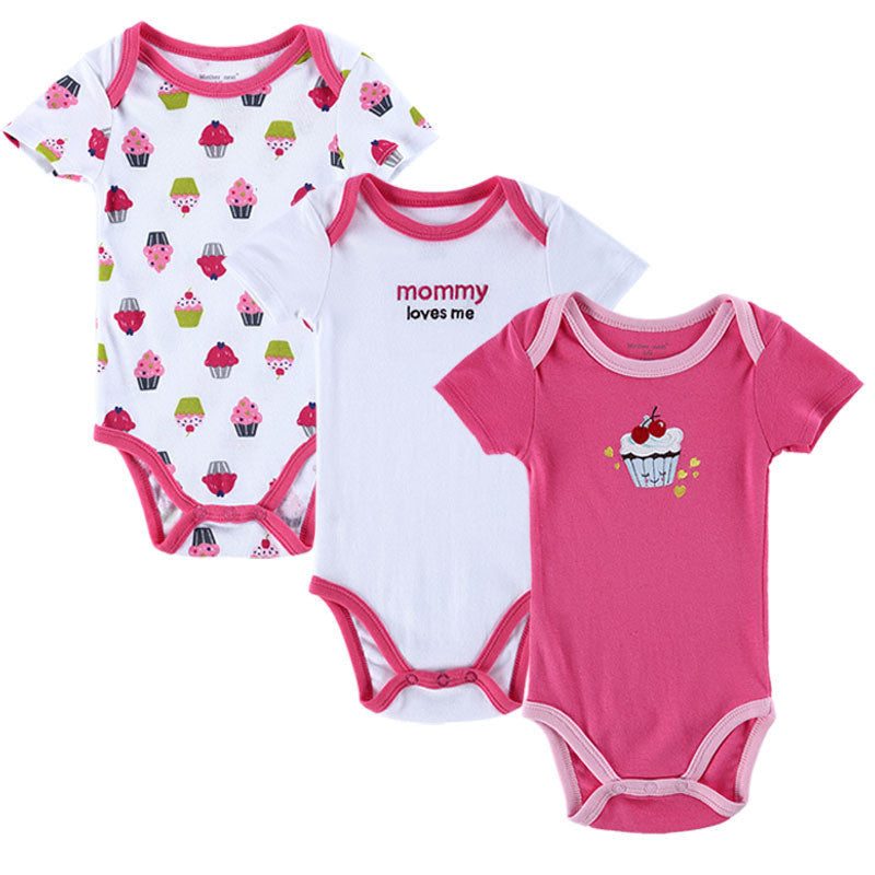 BABY BODYSUITS 3PCS 100%Cotton Infant Body Short Sleeve Clothing Similar Jumpsuit Printed Baby Boy Girl Bodysuits - CelebritystyleFashion.com.au online clothing shop australia