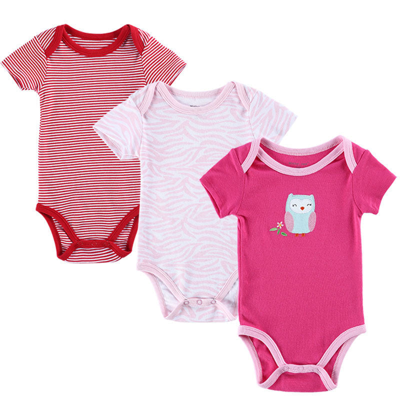 BABY BODYSUITS 3PCS 100%Cotton Infant Body Short Sleeve Clothing Similar Jumpsuit Printed Baby Boy Girl Bodysuits - CelebritystyleFashion.com.au online clothing shop australia