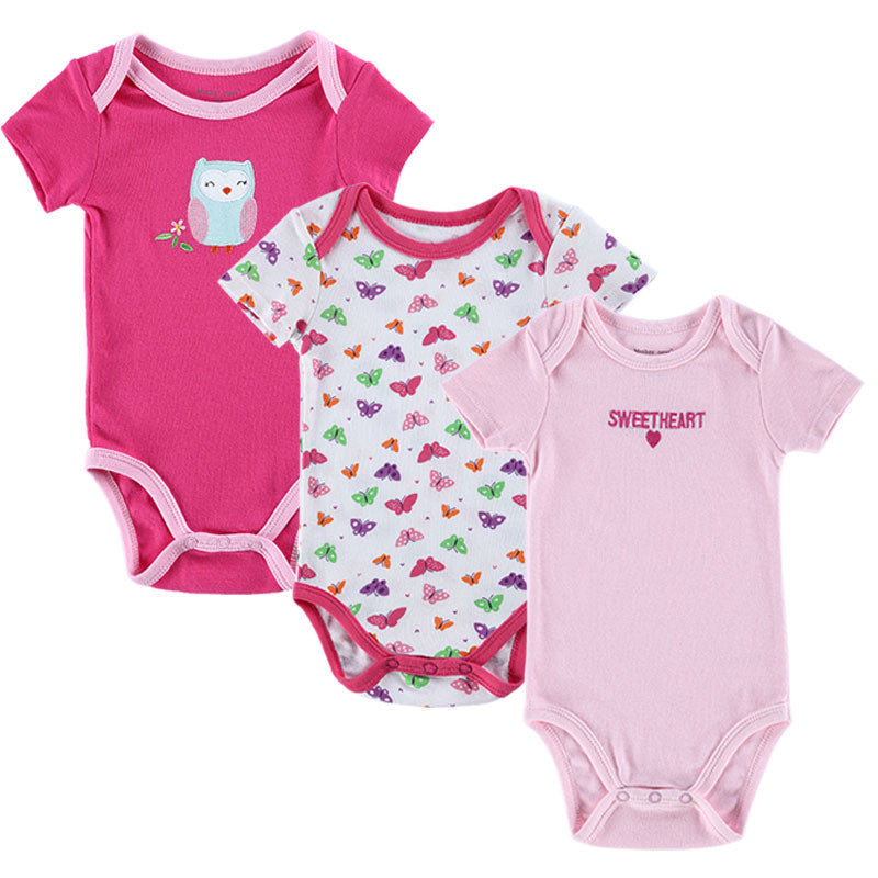 BABY BODYSUITS 3PCS 100%Cotton Infant Body Short Sleeve Clothing Similar Jumpsuit Printed Baby Boy Girl Bodysuits - CelebritystyleFashion.com.au online clothing shop australia