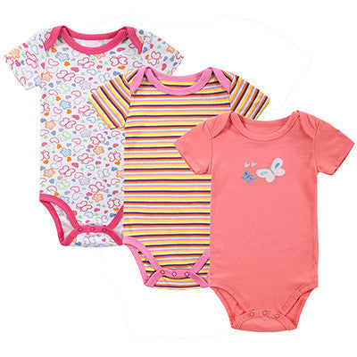 BABY BODYSUITS 3PCS 100%Cotton Infant Body Short Sleeve Clothing Similar Jumpsuit Printed Baby Boy Girl Bodysuits - CelebritystyleFashion.com.au online clothing shop australia