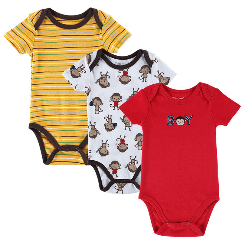 BABY BODYSUITS 3PCS 100%Cotton Infant Body Short Sleeve Clothing Similar Jumpsuit Printed Baby Boy Girl Bodysuits - CelebritystyleFashion.com.au online clothing shop australia