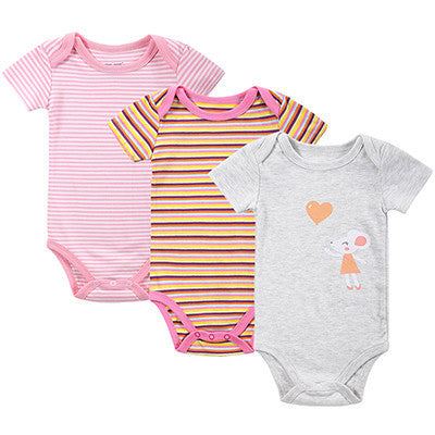 BABY BODYSUITS 3PCS 100%Cotton Infant Body Short Sleeve Clothing Similar Jumpsuit Printed Baby Boy Girl Bodysuits - CelebritystyleFashion.com.au online clothing shop australia