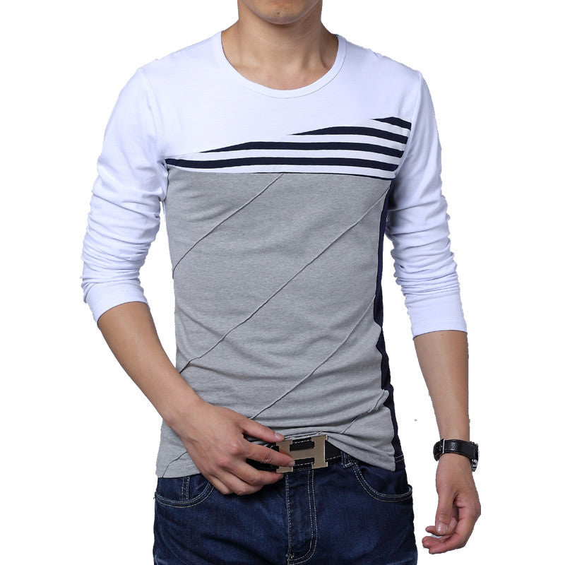 New Fashion Brand O-Neck Trend Long Sleeve T Shirts Men Slim Fit Cotton High-quality Casual Men T-Shirt 4XL 5XL - CelebritystyleFashion.com.au online clothing shop australia