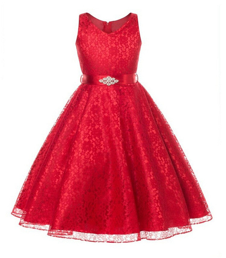 girls party wear dress kids flower lace children girls elegant ceremonies wedding birthday dresses teenagers prom gowns - CelebritystyleFashion.com.au online clothing shop australia