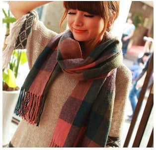 Fashion Wool Winter Scarf Women Spain Desigual Scarf Plaid Thick Brand Shawls and Scarves for Women - CelebritystyleFashion.com.au online clothing shop australia