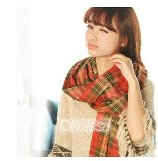 Fashion Wool Winter Scarf Women Spain Desigual Scarf Plaid Thick Brand Shawls and Scarves for Women - CelebritystyleFashion.com.au online clothing shop australia