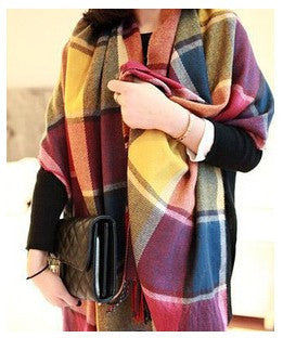 Fashion Wool Winter Scarf Women Spain Desigual Scarf Plaid Thick Brand Shawls and Scarves for Women - CelebritystyleFashion.com.au online clothing shop australia