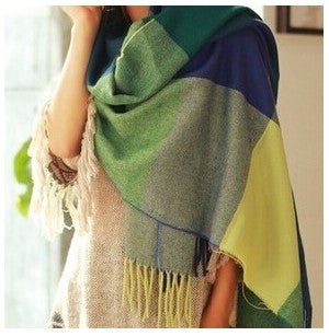Fashion Wool Winter Scarf Women Spain Desigual Scarf Plaid Thick Brand Shawls and Scarves for Women - CelebritystyleFashion.com.au online clothing shop australia