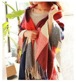 Fashion Wool Winter Scarf Women Spain Desigual Scarf Plaid Thick Brand Shawls and Scarves for Women - CelebritystyleFashion.com.au online clothing shop australia