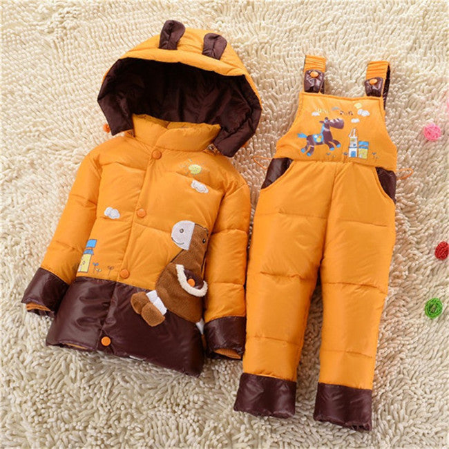 winter children clothing sets duck down jacket sets pants-jacket hooded baby girls winter jacket & coat Pony pattern - CelebritystyleFashion.com.au online clothing shop australia