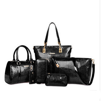 Fashion Crocodile Handbag PU Leather Bag Women Handbags Crossbody Bag Handbag+Messenger Bag+rse+Wallet 6 sets WHC008462-Dollar Bargains Online Shopping Australia