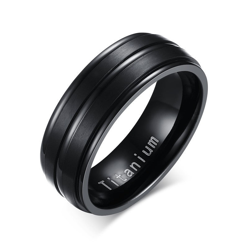 8mm Black Men Ring 100% Titanium Carbide Men's Jewelry Wedding Bands Classic Boyfriend Gift - CelebritystyleFashion.com.au online clothing shop australia