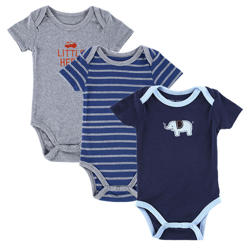 New 3PCS Baby Boy Rompers Baby Clothing Set Summer Cotton Baby Girl Boy Short Sleeve Car Printed Jumpsuit Newborn Baby Clothes - CelebritystyleFashion.com.au online clothing shop australia