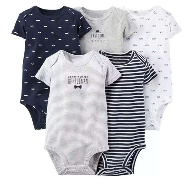 5 Pieces/Lot Baby Bodysuits Sling Sleeveless Short Sleeved Cotton Baby Jumpsuit Baby Clothes Dot Print Baby Girls Bodysuits V49 - CelebritystyleFashion.com.au online clothing shop australia