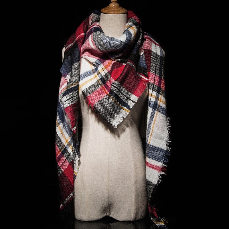 Za Winter Brand Cashmere Scarf Women Blanket Scarf Plaid Wraps long Scarf Women Pashmina Cashmere Shawls and Scarves tassel - CelebritystyleFashion.com.au online clothing shop australia