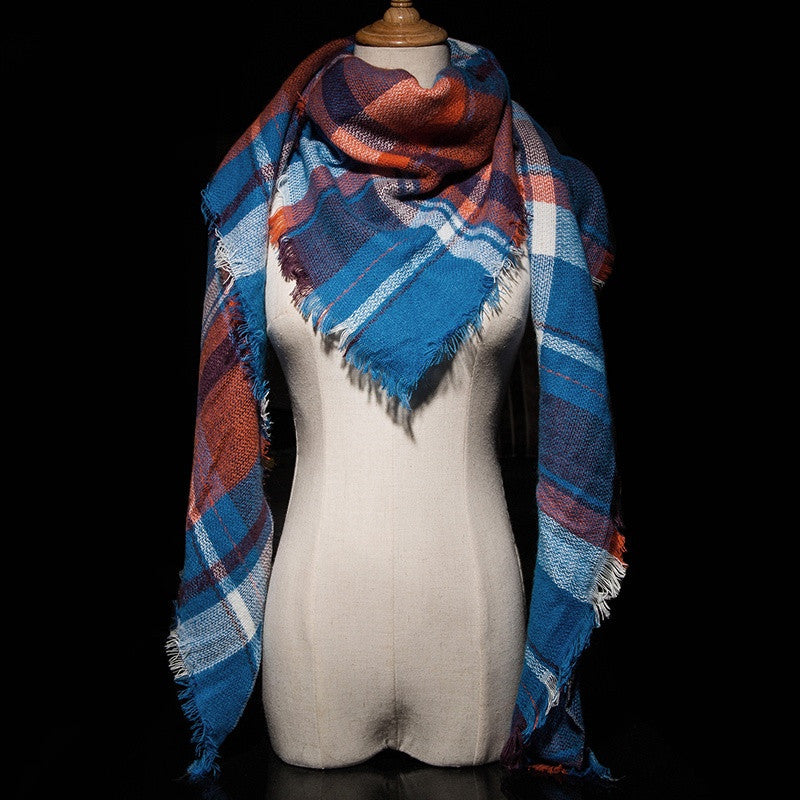 Za Winter Brand Cashmere Scarf Women Blanket Scarf Plaid Wraps long Scarf Women Pashmina Cashmere Shawls and Scarves tassel - CelebritystyleFashion.com.au online clothing shop australia