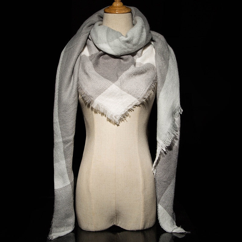 Za Winter Brand Cashmere Scarf Women Blanket Scarf Plaid Wraps long Scarf Women Pashmina Cashmere Shawls and Scarves tassel - CelebritystyleFashion.com.au online clothing shop australia