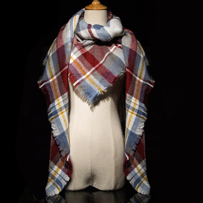 Za Winter Brand Cashmere Scarf Women Blanket Scarf Plaid Wraps long Scarf Women Pashmina Cashmere Shawls and Scarves tassel - CelebritystyleFashion.com.au online clothing shop australia