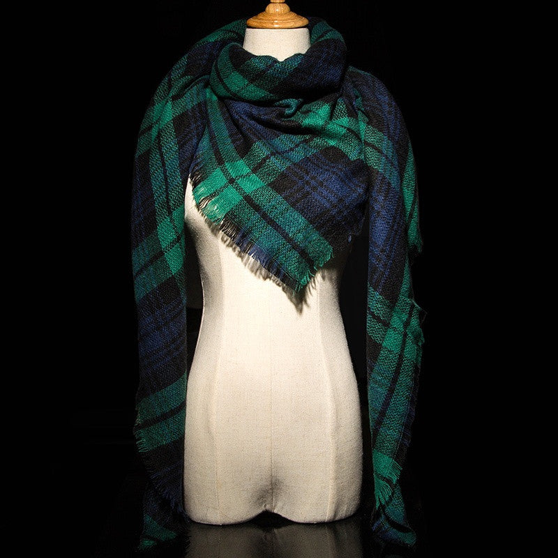 Za Winter Brand Cashmere Scarf Women Blanket Scarf Plaid Wraps long Scarf Women Pashmina Cashmere Shawls and Scarves tassel - CelebritystyleFashion.com.au online clothing shop australia