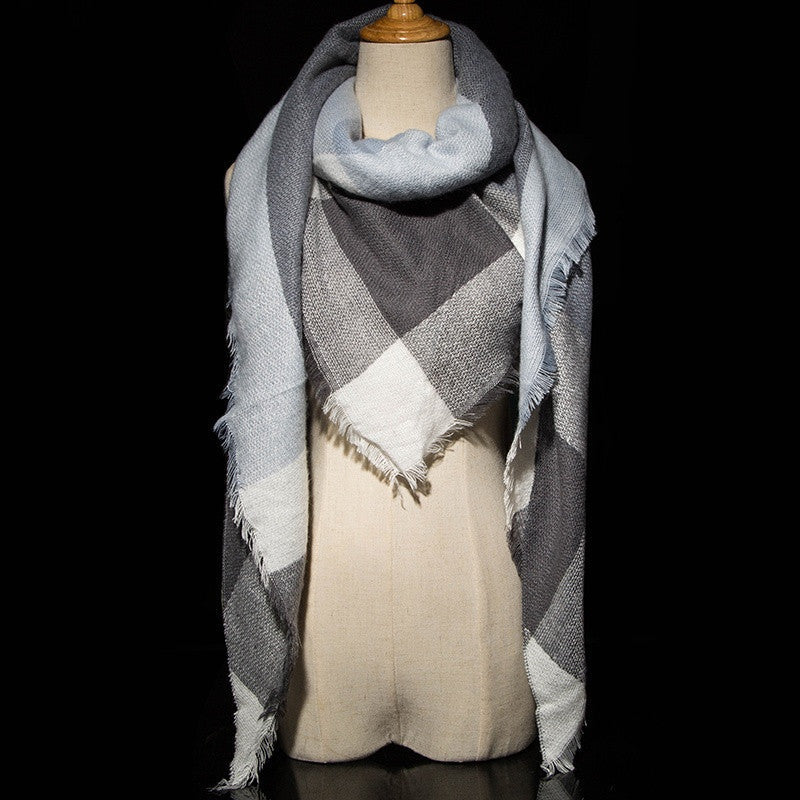 Za Winter Brand Cashmere Scarf Women Blanket Scarf Plaid Wraps long Scarf Women Pashmina Cashmere Shawls and Scarves tassel - CelebritystyleFashion.com.au online clothing shop australia