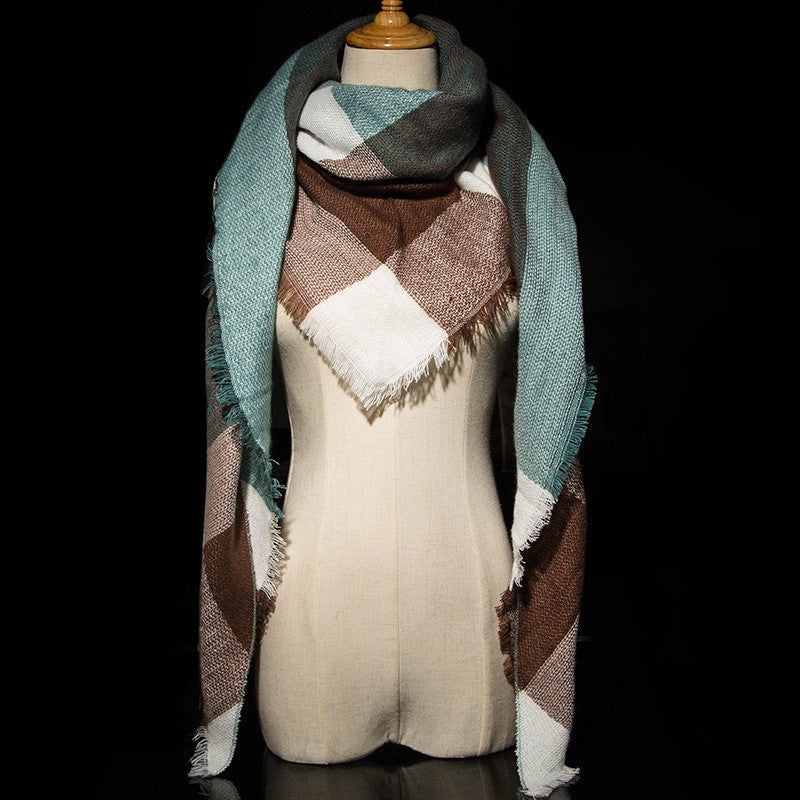 Za Winter Brand Cashmere Scarf Women Blanket Scarf Plaid Wraps long Scarf Women Pashmina Cashmere Shawls and Scarves tassel - CelebritystyleFashion.com.au online clothing shop australia