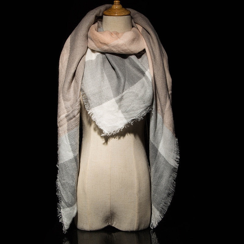 Za Winter Brand Cashmere Scarf Women Blanket Scarf Plaid Wraps long Scarf Women Pashmina Cashmere Shawls and Scarves tassel - CelebritystyleFashion.com.au online clothing shop australia