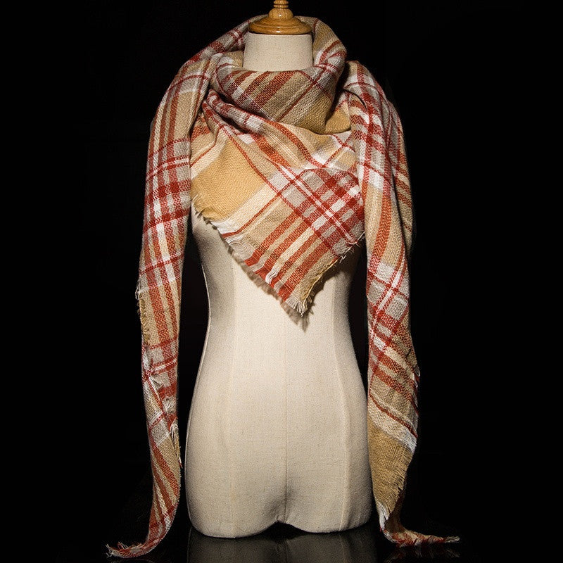 Za Winter Brand Cashmere Scarf Women Blanket Scarf Plaid Wraps long Scarf Women Pashmina Cashmere Shawls and Scarves tassel - CelebritystyleFashion.com.au online clothing shop australia