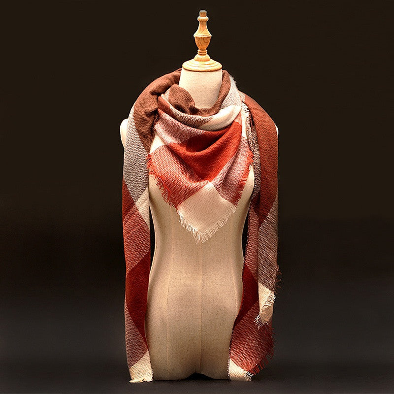 Za Winter Brand Cashmere Scarf Women Blanket Scarf Plaid Wraps long Scarf Women Pashmina Cashmere Shawls and Scarves tassel - CelebritystyleFashion.com.au online clothing shop australia