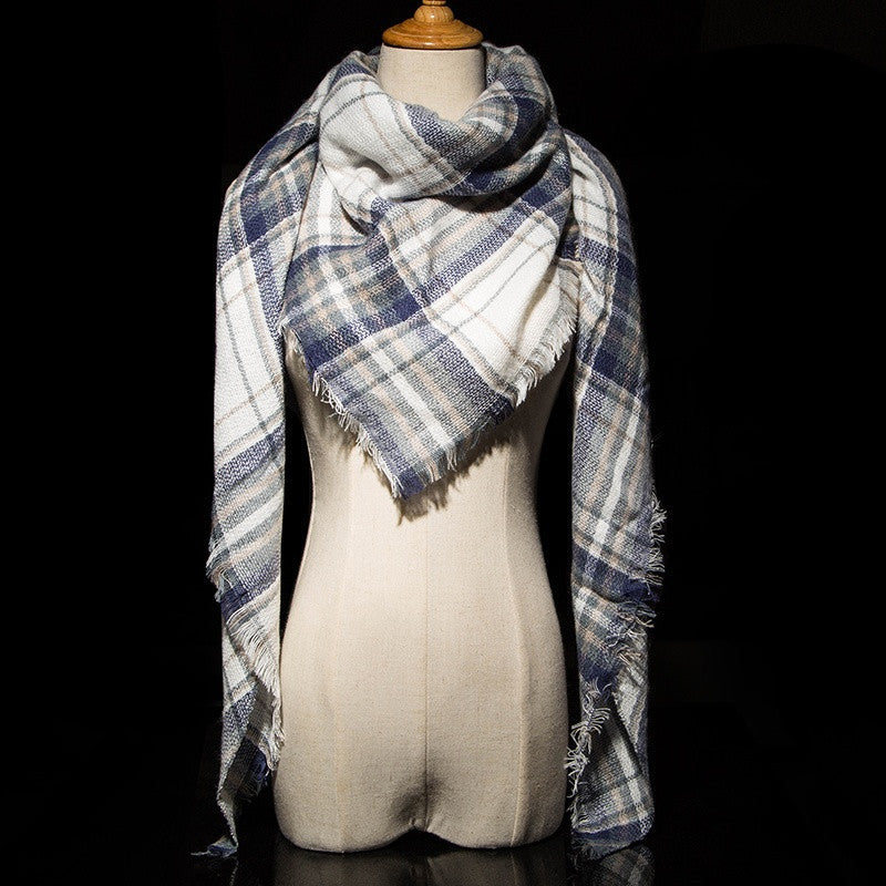 Za Winter Brand Cashmere Scarf Women Blanket Scarf Plaid Wraps long Scarf Women Pashmina Cashmere Shawls and Scarves tassel - CelebritystyleFashion.com.au online clothing shop australia
