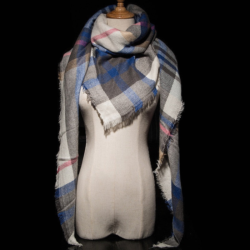 Za Winter Brand Cashmere Scarf Women Blanket Scarf Plaid Wraps long Scarf Women Pashmina Cashmere Shawls and Scarves tassel - CelebritystyleFashion.com.au online clothing shop australia
