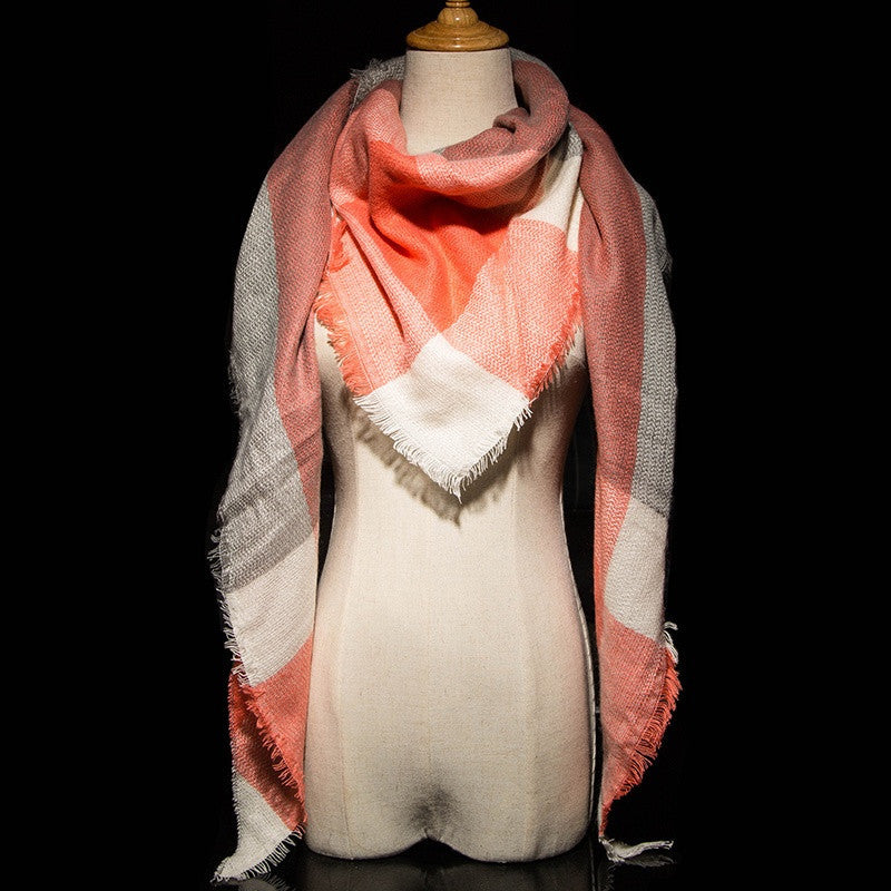 Za Winter Brand Cashmere Scarf Women Blanket Scarf Plaid Wraps long Scarf Women Pashmina Cashmere Shawls and Scarves tassel - CelebritystyleFashion.com.au online clothing shop australia