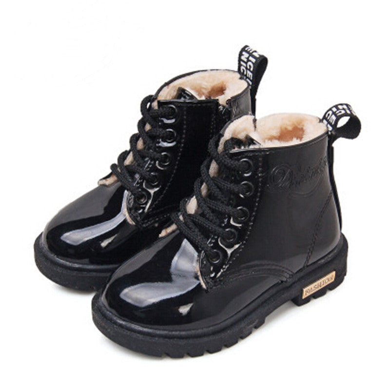 Winter Children Shoes PU Leather Waterproof Martin Boots Kids Snow Boots Brand Girls Boys Rubber Boots Fashion Sneakers-Dollar Bargains Online Shopping Australia