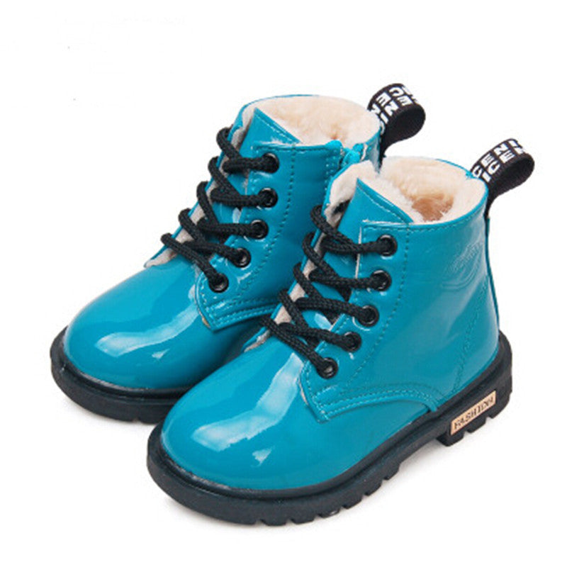 Winter Children Shoes PU Leather Waterproof Martin Boots Kids Snow Boots Brand Girls Boys Rubber Boots Fashion Sneakers-Dollar Bargains Online Shopping Australia