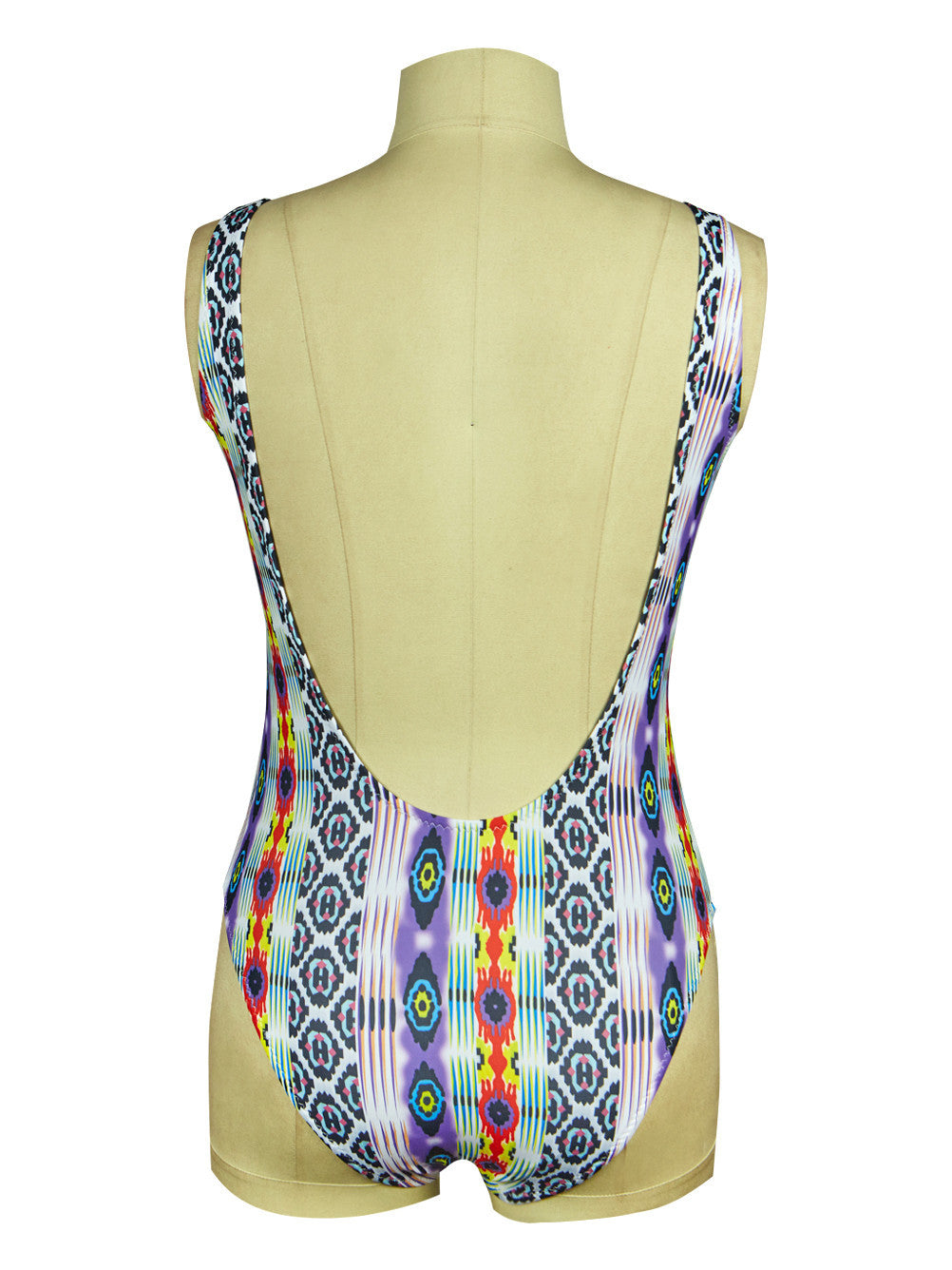 Blooming Jelly Cut Out One Piece Strappy Print Swimsuit Padded Swimming Suit For Women Brazilian Monokini Colorful Swimwear-Dollar Bargains Online Shopping Australia