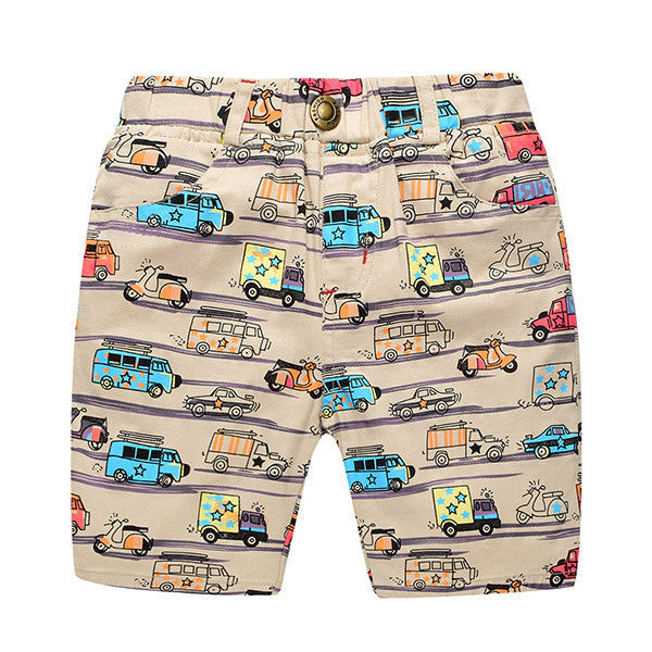 Casual Boys Print Shorts Kids Summer Clothes Cartoon Cars Elatisc Waist Pants For 2~7Y Boy Children Boys Beach Shorts CI030 - CelebritystyleFashion.com.au online clothing shop australia