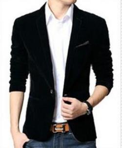 Mens blazer slim fit suit jacket black navy blue velvet spring autumn outwear coat Suits For Men - CelebritystyleFashion.com.au online clothing shop australia