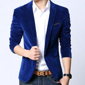 Mens blazer slim fit suit jacket black navy blue velvet spring autumn outwear coat Suits For Men - CelebritystyleFashion.com.au online clothing shop australia