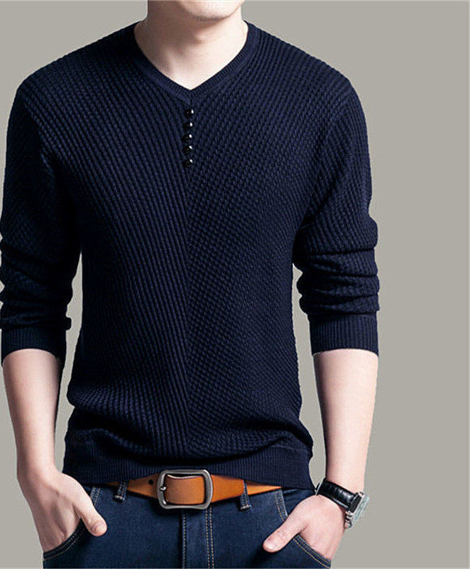 Solid Color Pullover Men V Neck Sweater Men Long Sleeve Shirt Mens Sweaters Wool Casual Dress Brand Cashmere Knitwear Pull Homme - CelebritystyleFashion.com.au online clothing shop australia