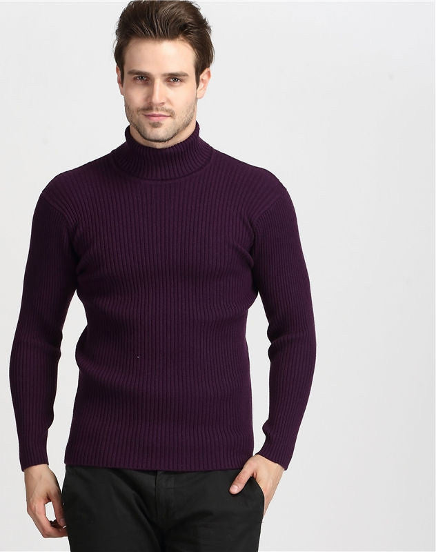 Winter Thick Warm 100% Cashmere Sweater Men Turtleneck Men Brand Mens Sweaters Slim Fit Pullover Men Knitwear Double collar - CelebritystyleFashion.com.au online clothing shop australia