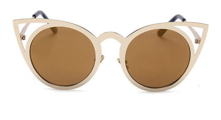 BOUTIQUE Newest Fashion Women Round Cat eye Sunglasses UV400 High Quality Metal Frame Colorful Glasses Oculos De Sol - CelebritystyleFashion.com.au online clothing shop australia