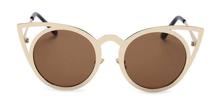 BOUTIQUE Newest Fashion Women Round Cat eye Sunglasses UV400 High Quality Metal Frame Colorful Glasses Oculos De Sol - CelebritystyleFashion.com.au online clothing shop australia
