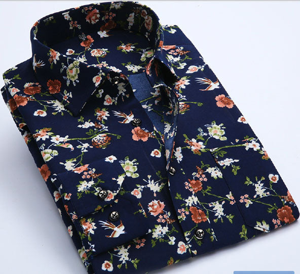 Brand Men Shirt Long Sleeve Floral Men Dress Shirt Brand Casual Shirt Men Clothes Mens Print Shirts - CelebritystyleFashion.com.au online clothing shop australia