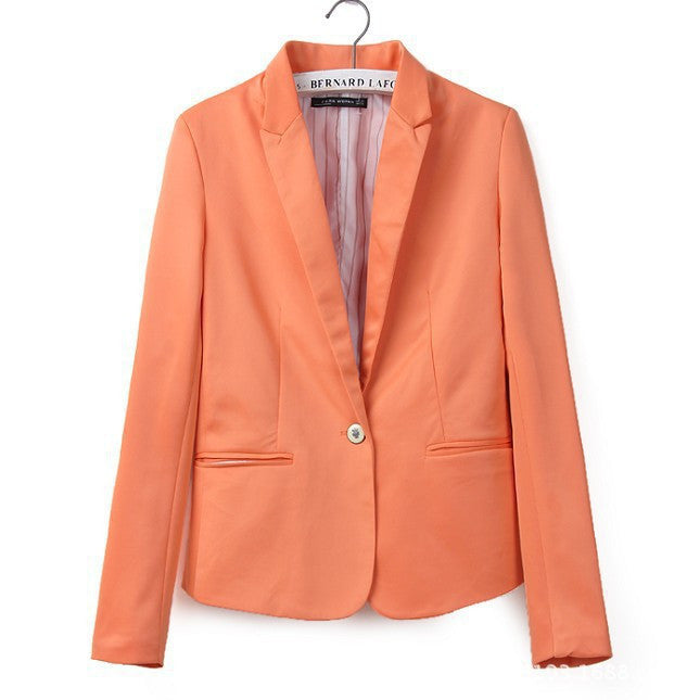 Candy Color Womens Blazer Single Button Slim Blazer Casual Suit Coat Plus Size XXL XS Blazer A7996-Dollar Bargains Online Shopping Australia