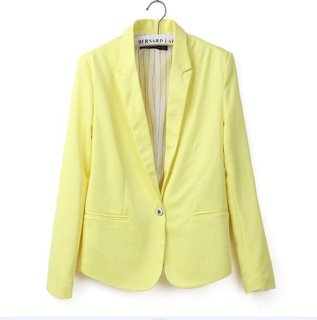 Candy Color Womens Blazer Single Button Slim Blazer Casual Suit Coat Plus Size XXL XS Blazer A7996-Dollar Bargains Online Shopping Australia